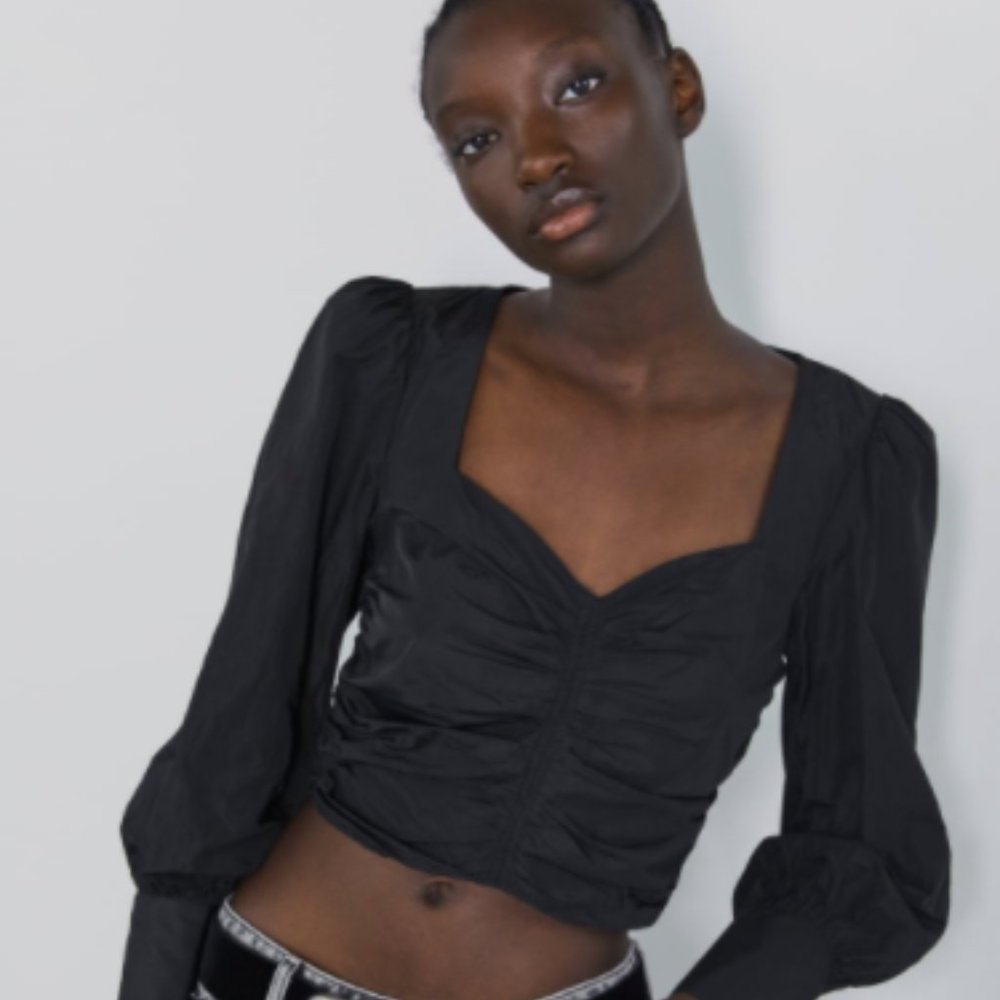 Zara RUCHED CROP TOP